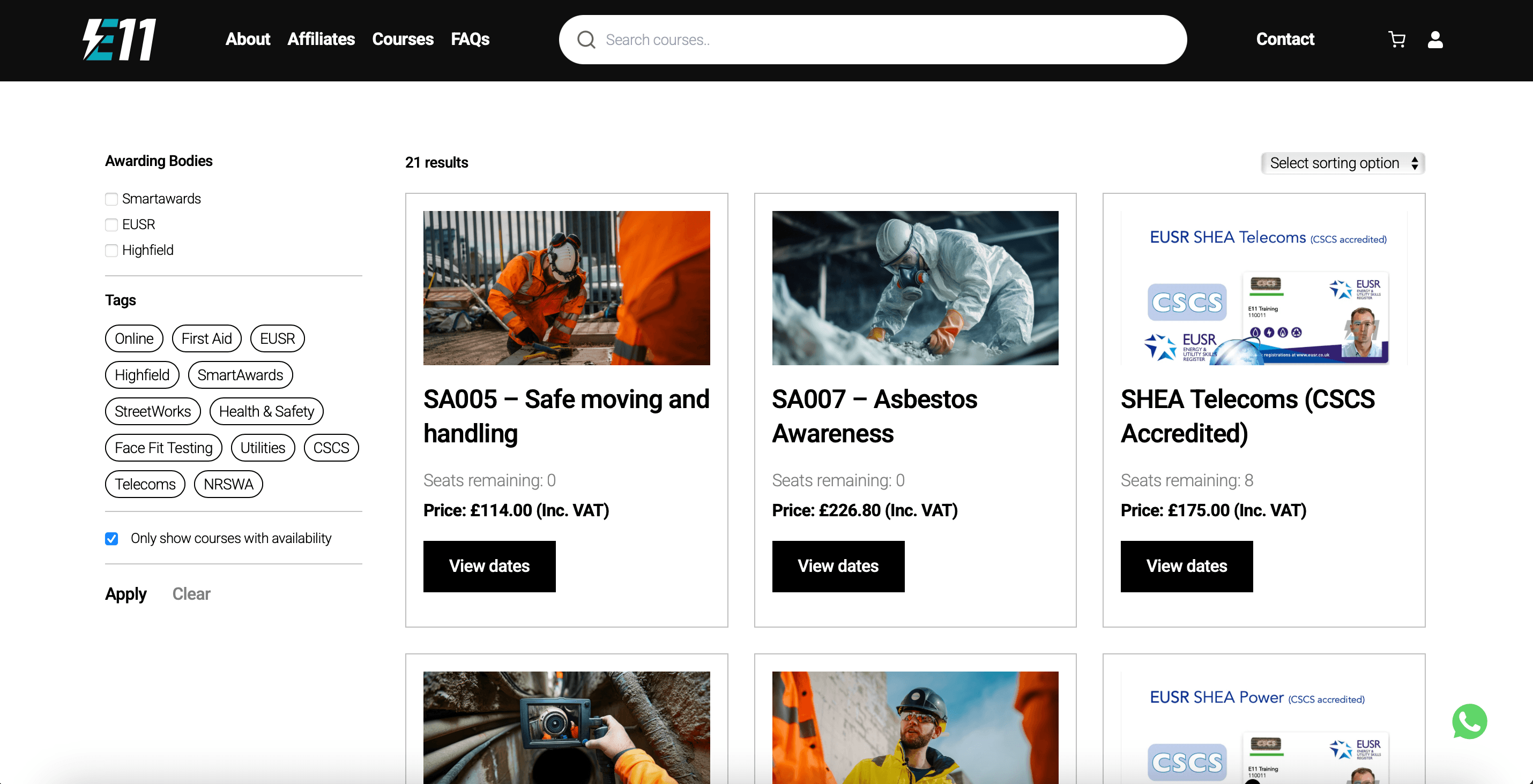 E11 Website Screenshot