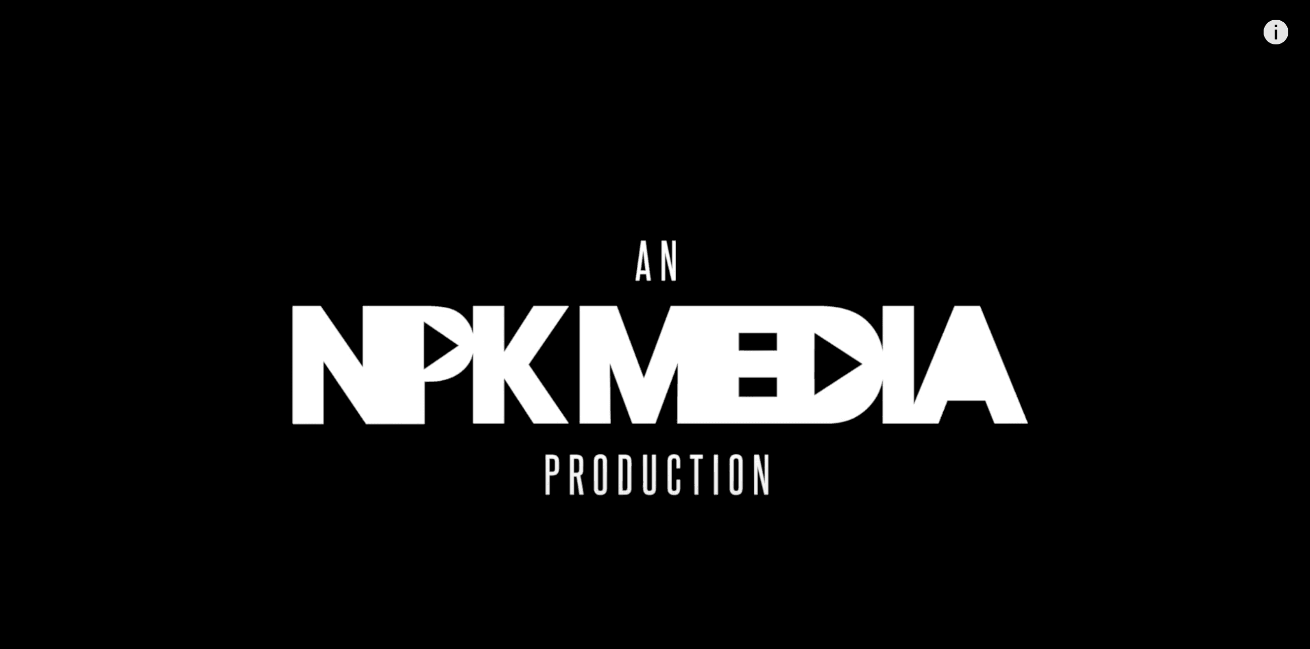 the old NPK Media logo N P(with a playback button) K M E D (with a playback button) I A, on a black background.