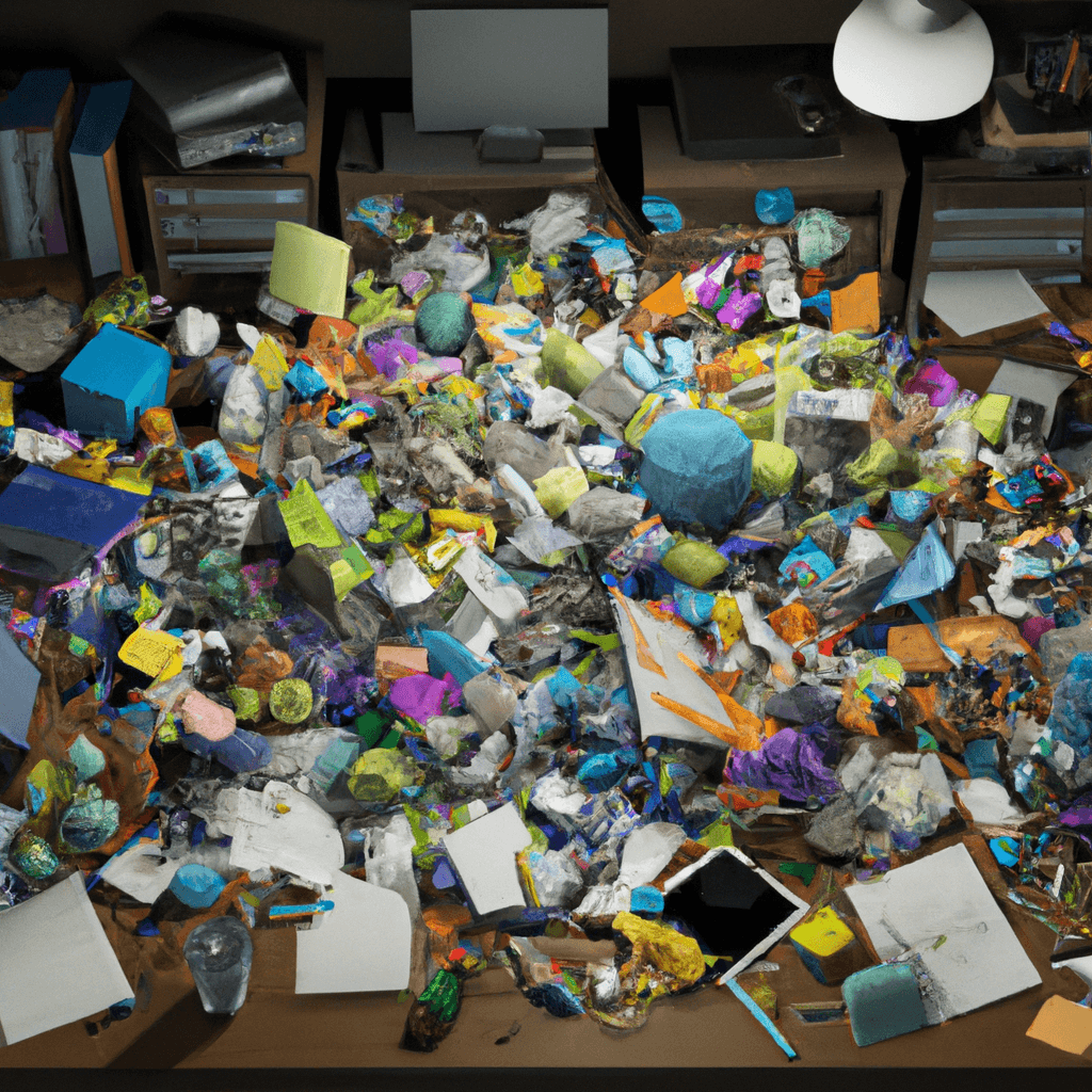 Unorganised desk, hard to navigate